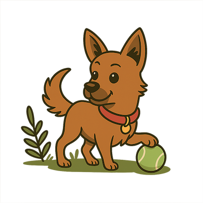 illustration chien balle tnphotographie 2